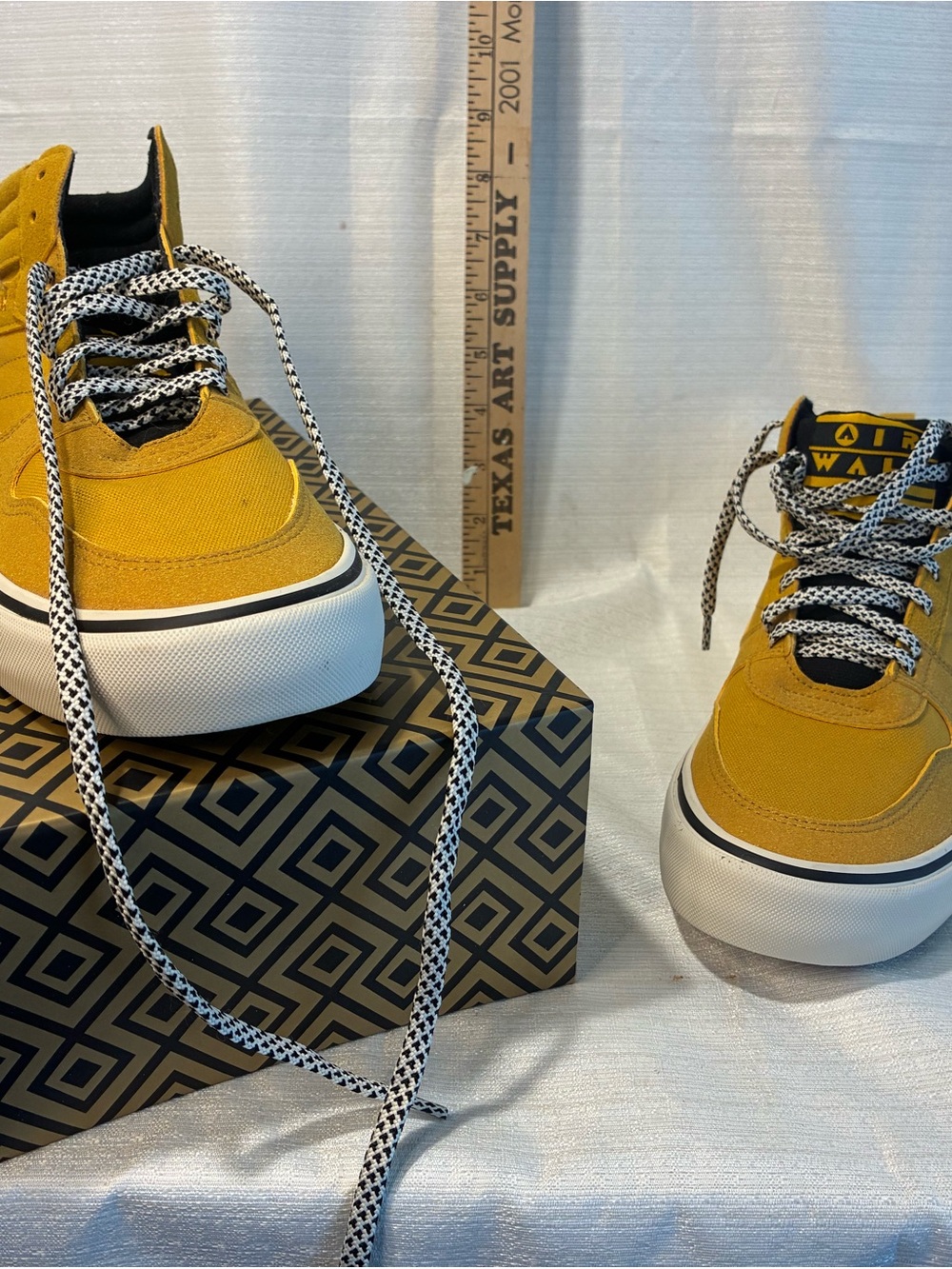 Tennis Shoes, Size 8, Mustard Yellow Canvas Unisex Shoes